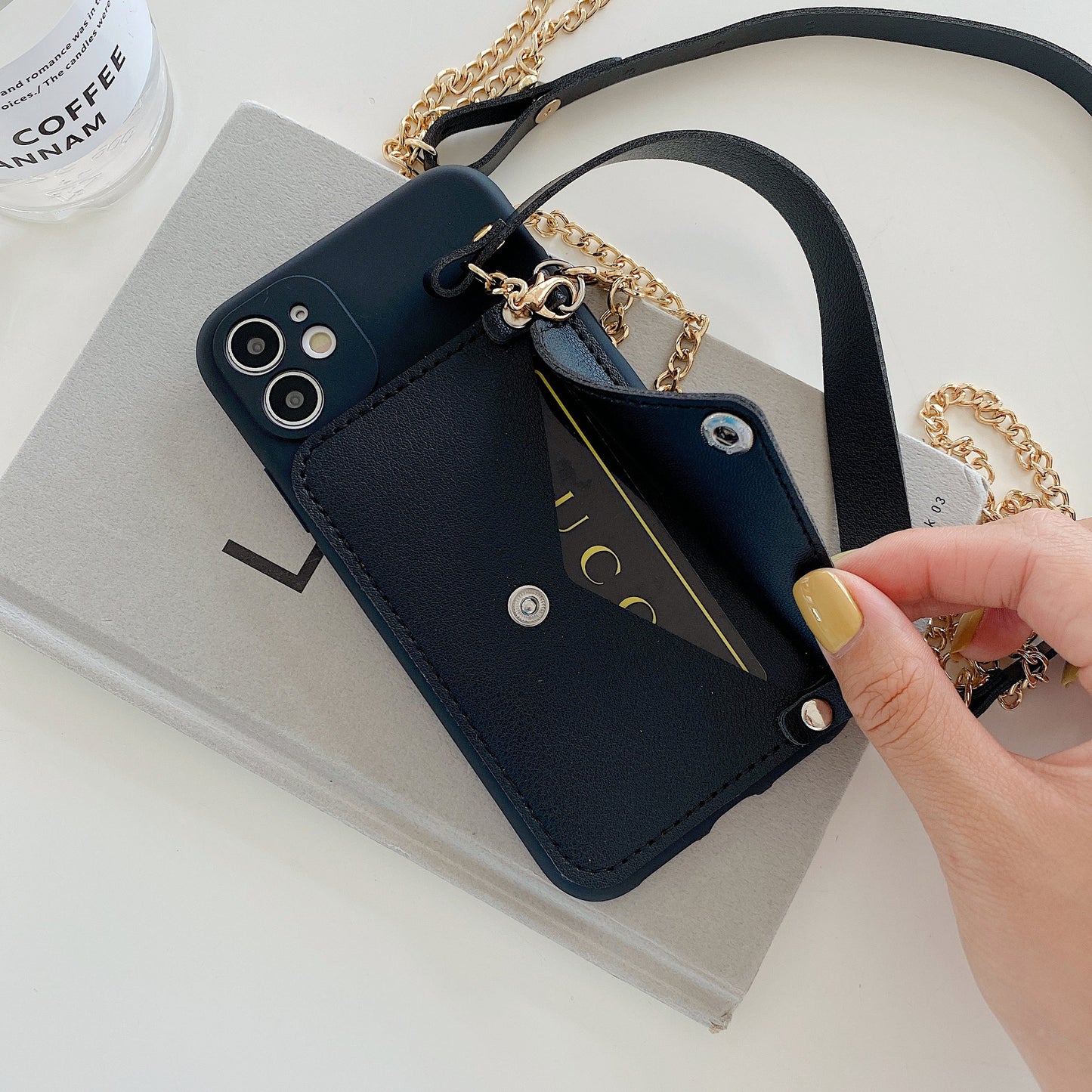 Handheld Messenger Rope Mobile Phone Case With Card Bag