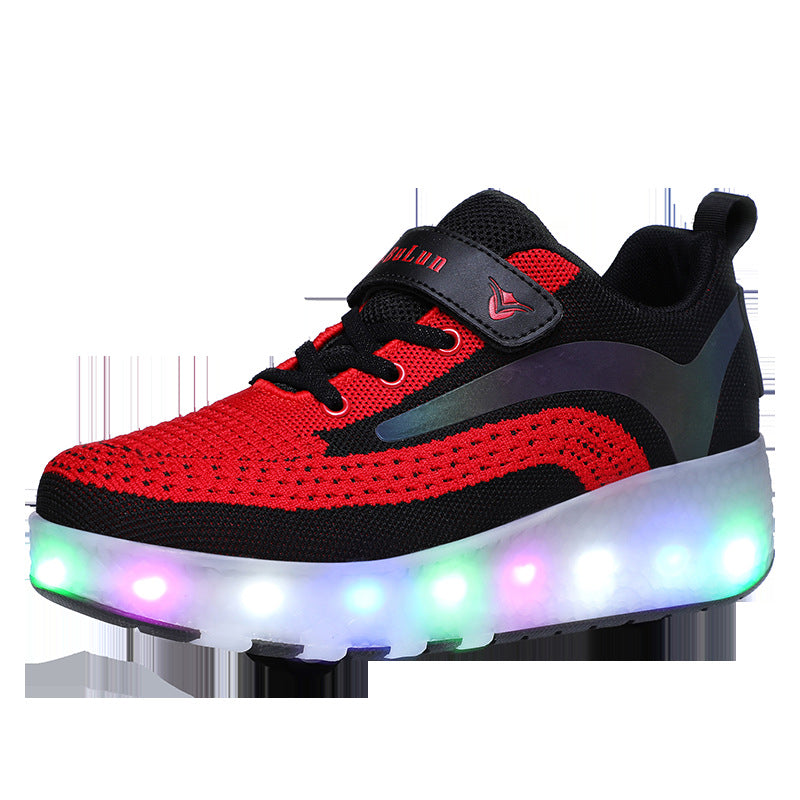 Children's Hair Smooth Roller Shoelace Light Wheel Shoes