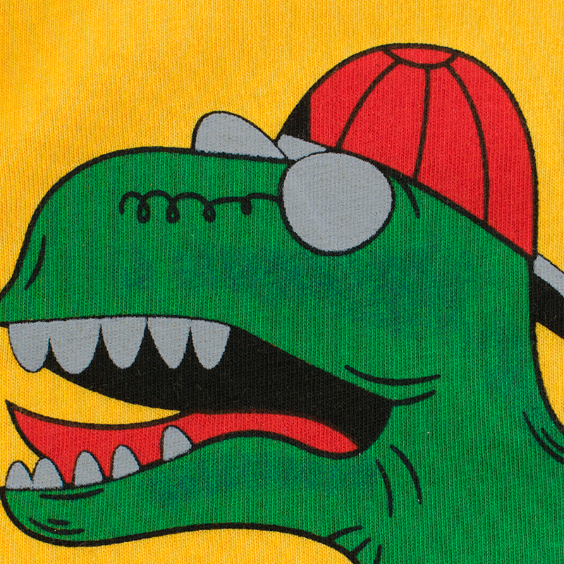 Brand children's clothing wholesale factory direct 2021 summer children's short-sleeved T-shirt baby clothes dinosaur pattern
