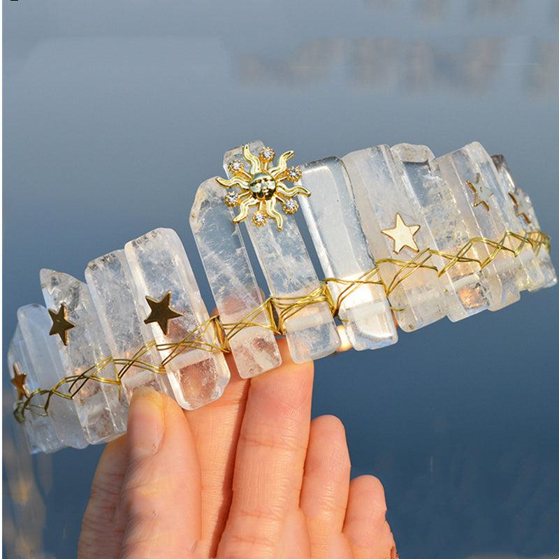 Natural Crystal Crown Hair Band