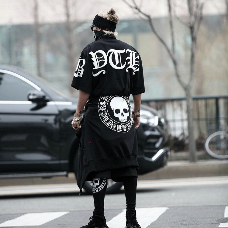 Sanskrit Men's Muscle Workout Clothes Breathable Loose Short Sleeve