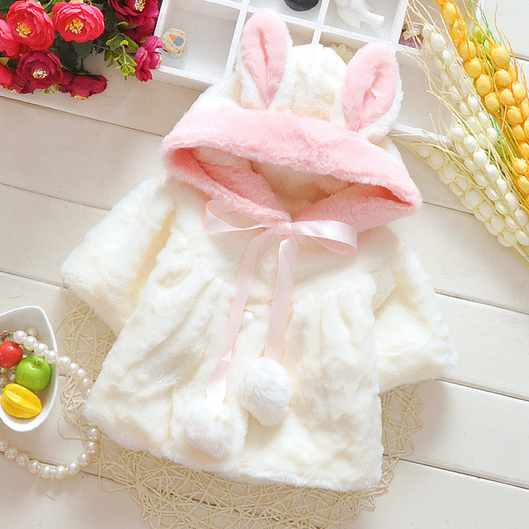 Baby cotton female 0 one and a half years old 1-2-3 thick small baby cotton coat autumn and winter children's cotton clothes winter coat