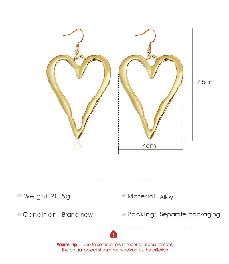 European And American Ins Personality Irregular Love Earrings