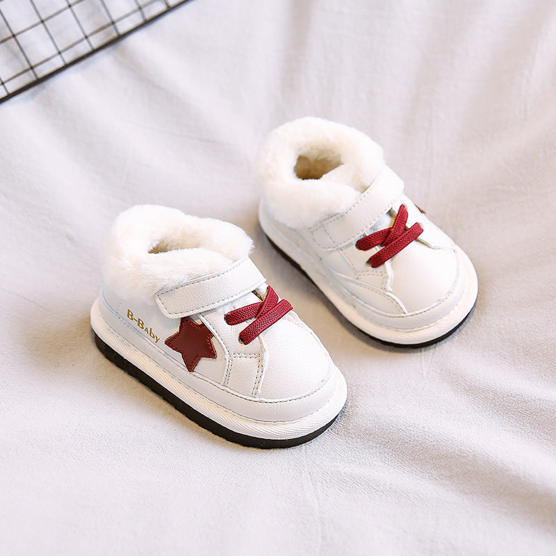 Plush padded baby shoes