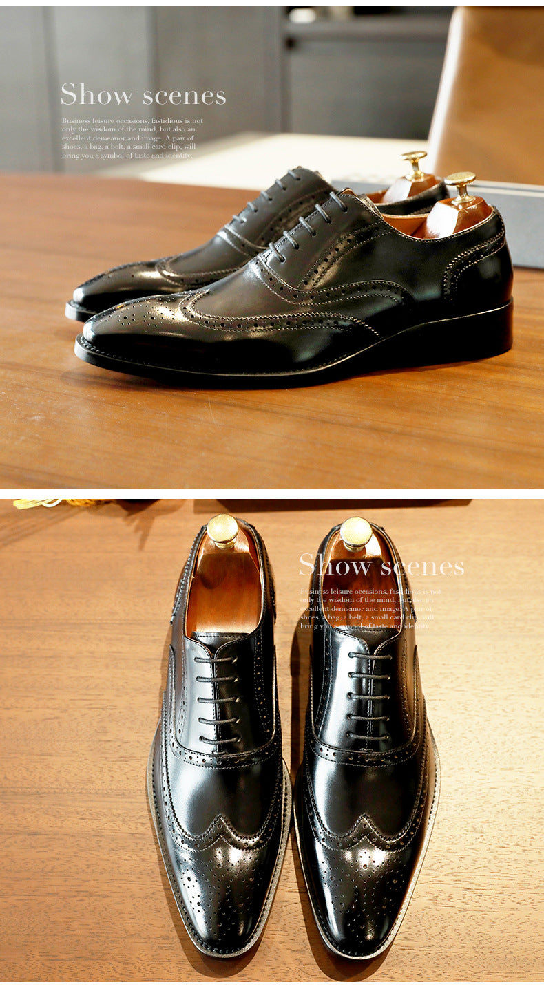 Business Formal Wear Leather Shoes Men's Pointed Toe Korean Version Of The British Casual