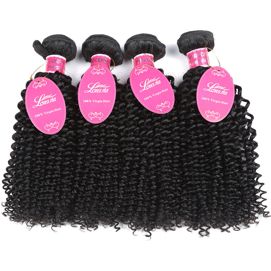 10A Deep Curly Brazilian Human Hair Bundles Weave luxurioutlet.com