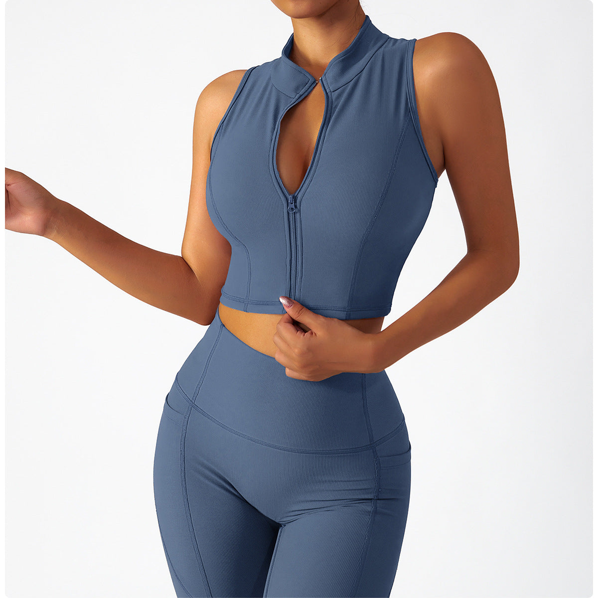 Long-sleeve Zipper Yoga Suit For Women