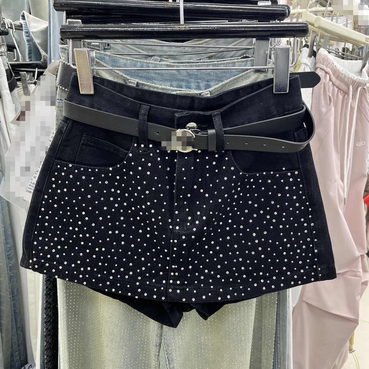 Full Diamond Starry Sky Denim Culotte Female Summer Mature Girl Style Ins