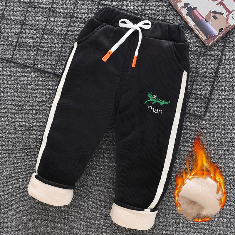 Baby Cotton Pants Boys Three Layer Plus Velvet And Thick Girls