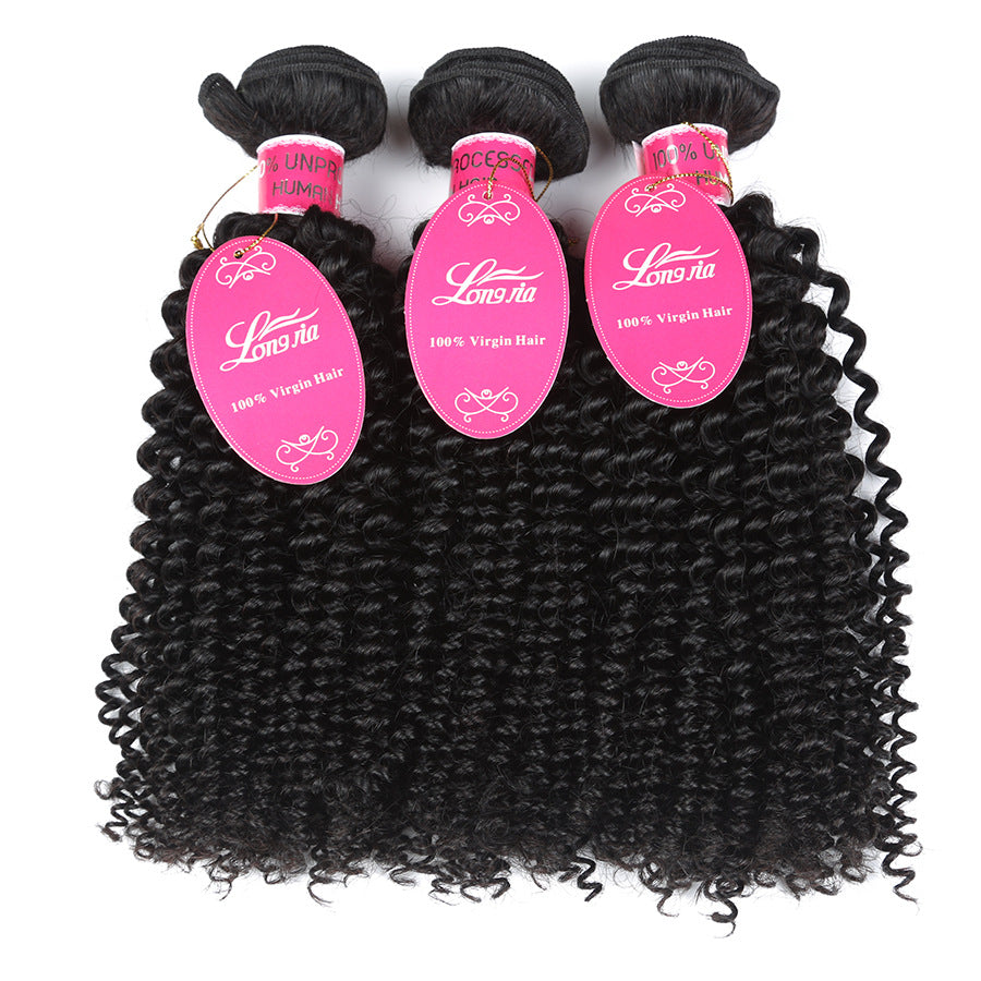 10A Deep Curly Brazilian Human Hair Bundles Weave luxurioutlet.com