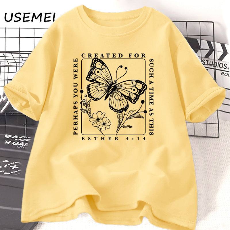 Women's Polyester Solid Color Casual Printed Short Sleeves