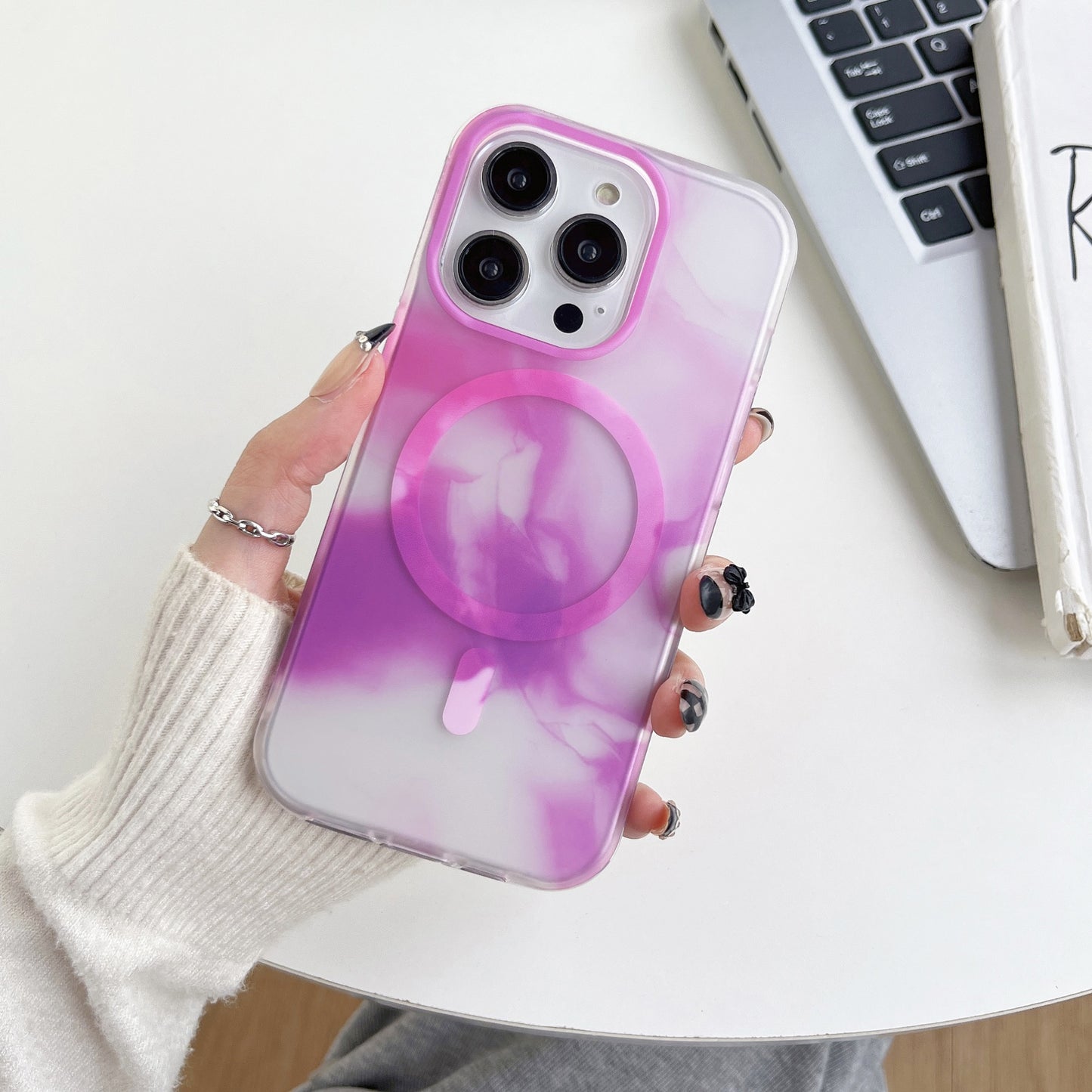 Watercolor Magnetic Transparent Simple Mobile Phone Case