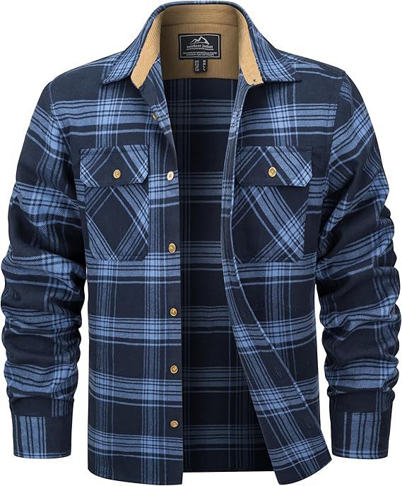 European And American Fall Winter Men's Flannel Casual Button Shirt