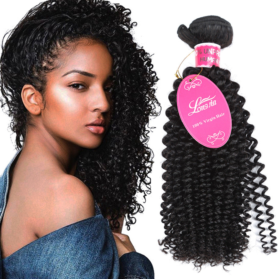 10A Deep Curly Brazilian Human Hair Bundles Weave luxurioutlet.com