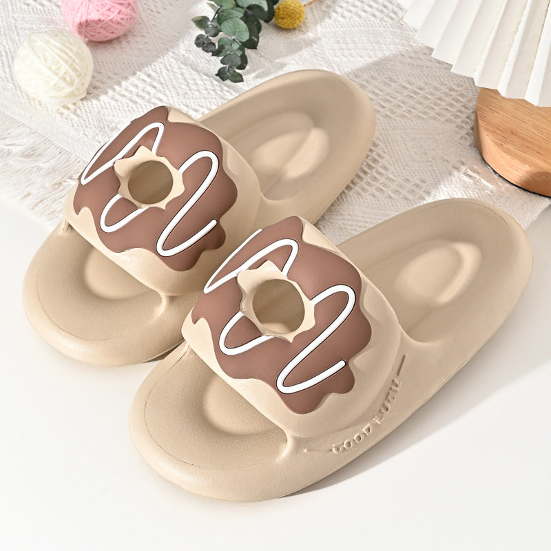 Donut Slippers Female Rebound Thick Bottom