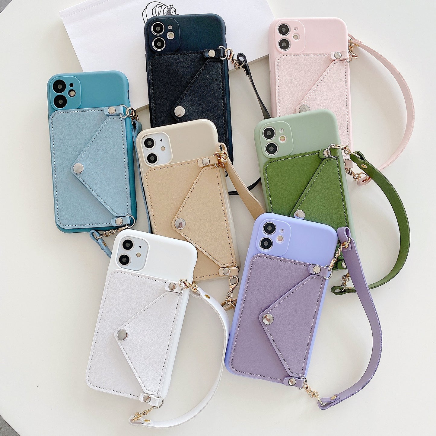 Handheld Messenger Rope Mobile Phone Case With Card Bag