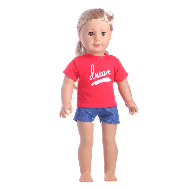 18 Inch American Girl Doll Dream Print Clothes Denim Trousers