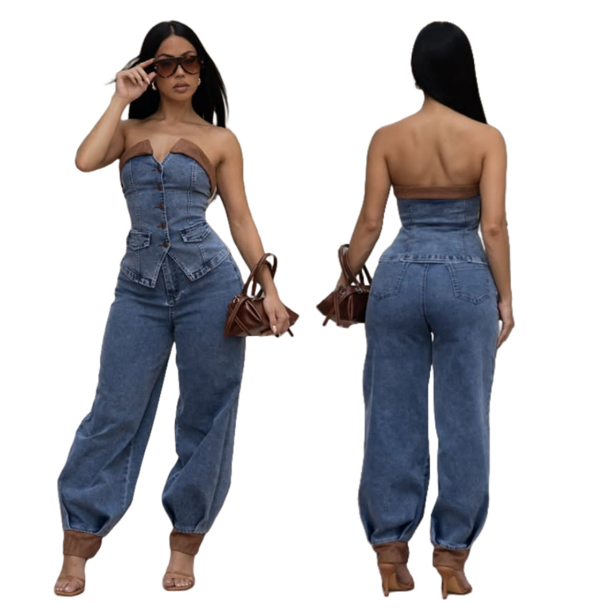 Tube Top Stretch Pants Casual Suit