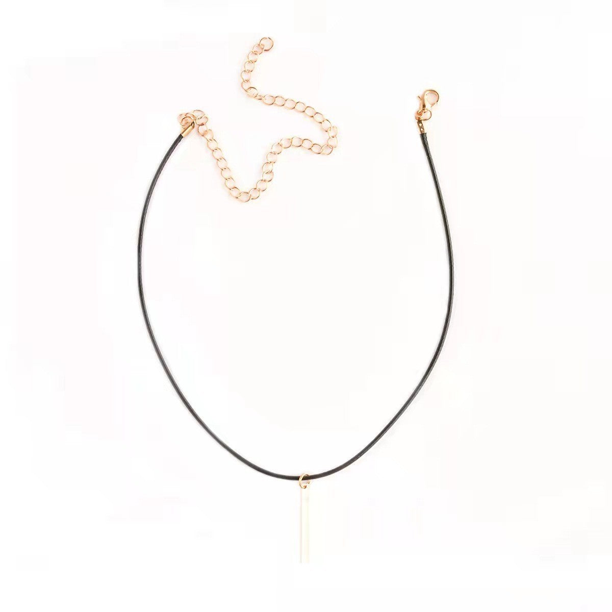 All-matching Casual Wax Line Metal Strip Necklace