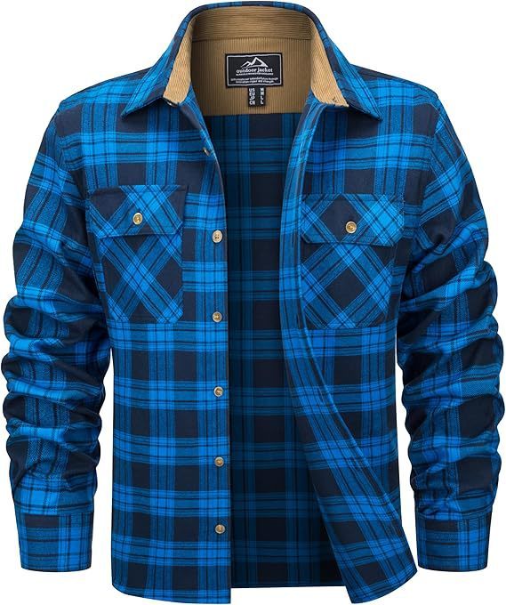 European And American Fall Winter Men's Flannel Casual Button Shirt