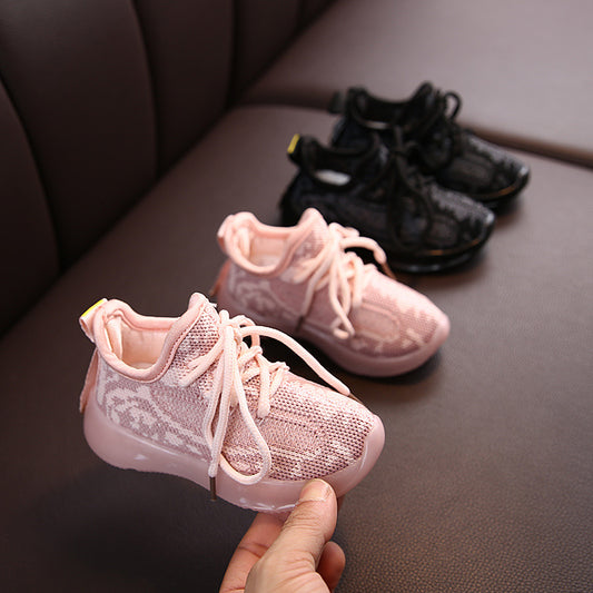 Children's Sports Shoes Boys' Flying Shoes Girls' Mesh Shoes