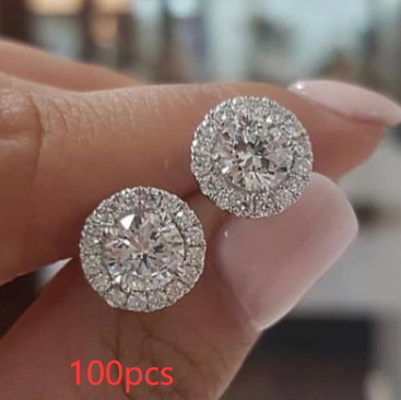 Round diamond earrings