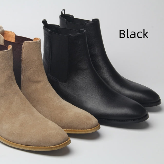 Men's Pointed Deerskin Elastic Martin Boots