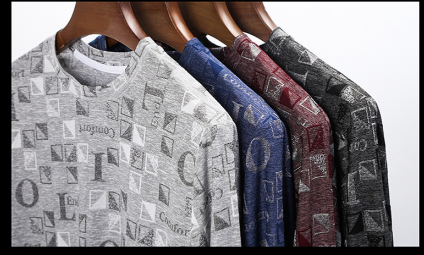 Printed T-shirt Men's Long Sleeve Bottom Shirt