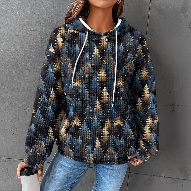 Waffle Sweater Hooded Sweaters Women's Clothing