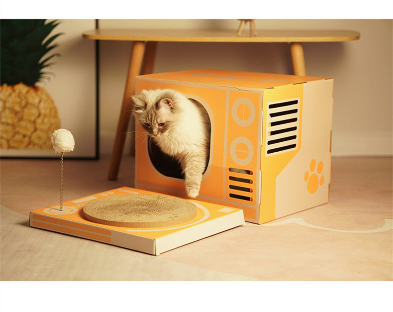 Radio Cat Scratcher Cat Litter Integrated Carton Corrugated Cat
