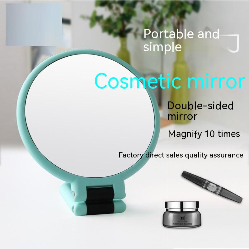 Girl Travel Outdoor Gadget Portable Handheld Double Mirror With 10x Magnification Effect Beauty High Clearness Makeup Mirror