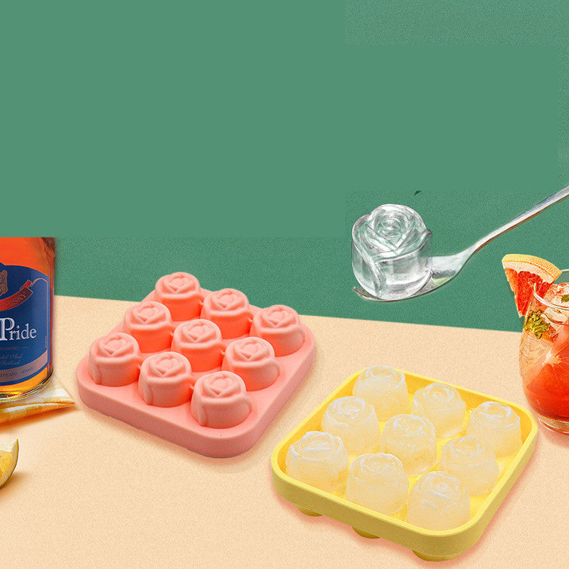 Rose Hockey Puck Mold Whiskey Silicone Ice Box