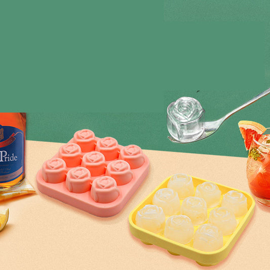 Rose Hockey Puck Mold Whiskey Silicone Ice Box