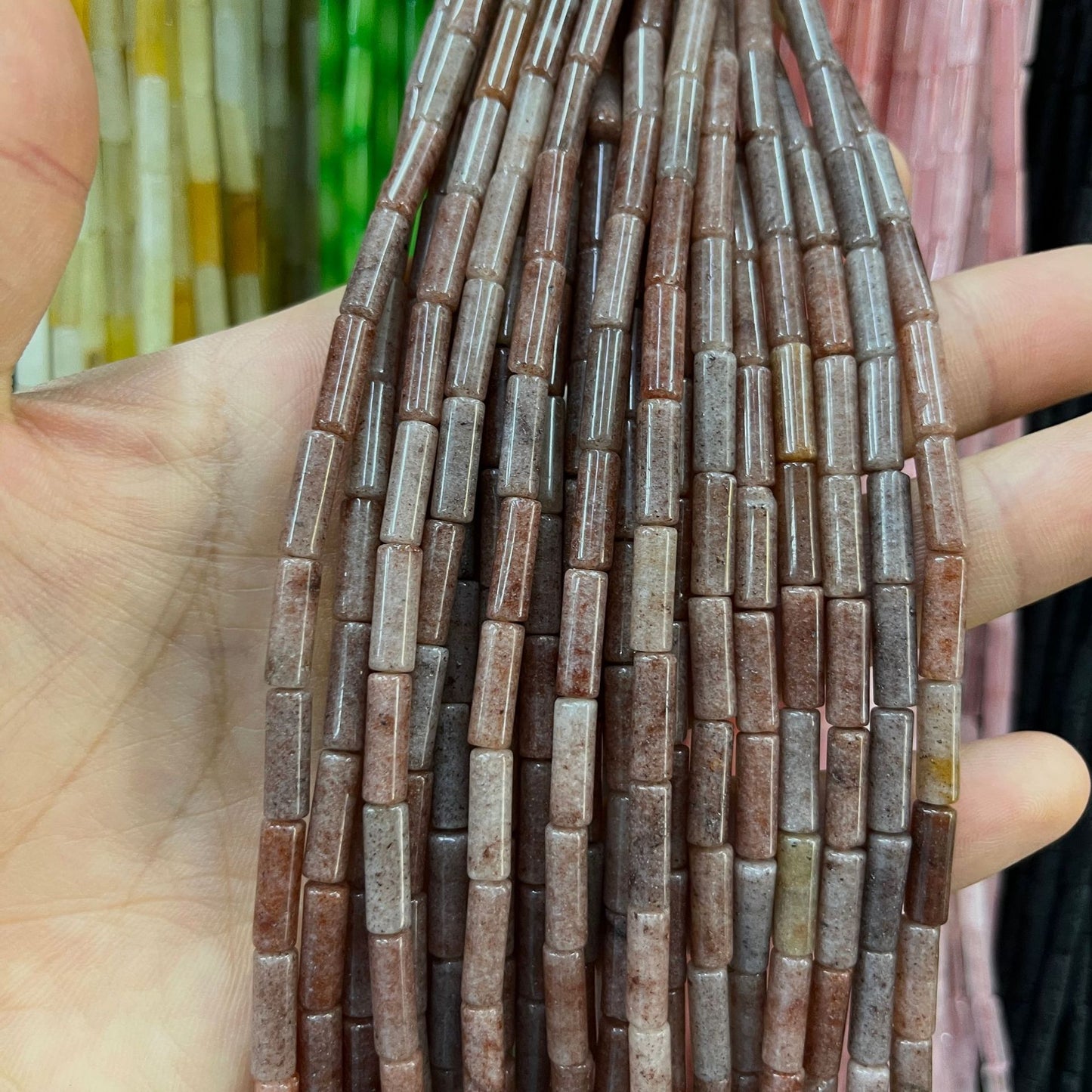 Natural Agate Tube Beaded Beaded Hairpin Headwear Handmade Diy Accessories