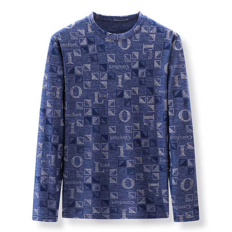 Printed T-shirt Men's Long Sleeve Bottom Shirt