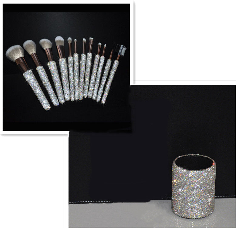 High Grade Diamond Inlaid Makeup Brush Set