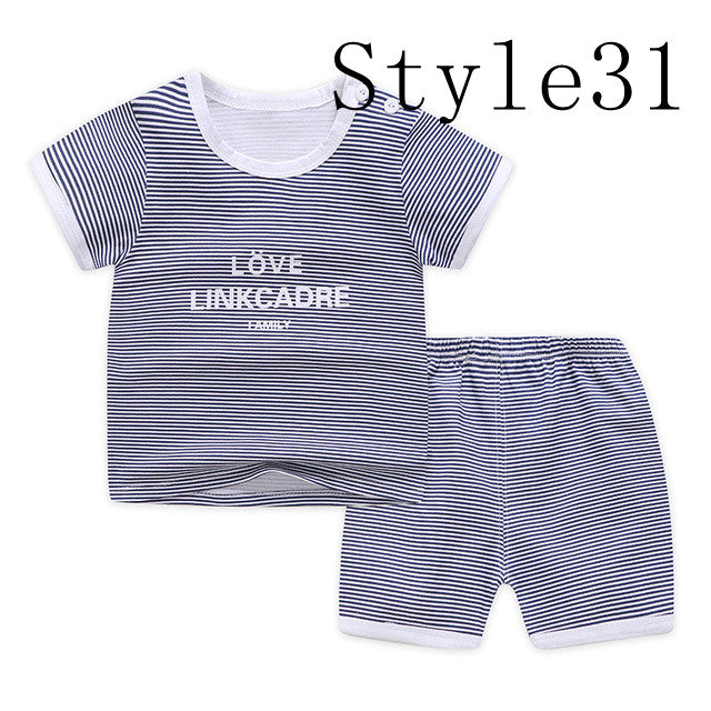 Children's Short-sleeved Suit, Cotton Clothes, Children's Clothing