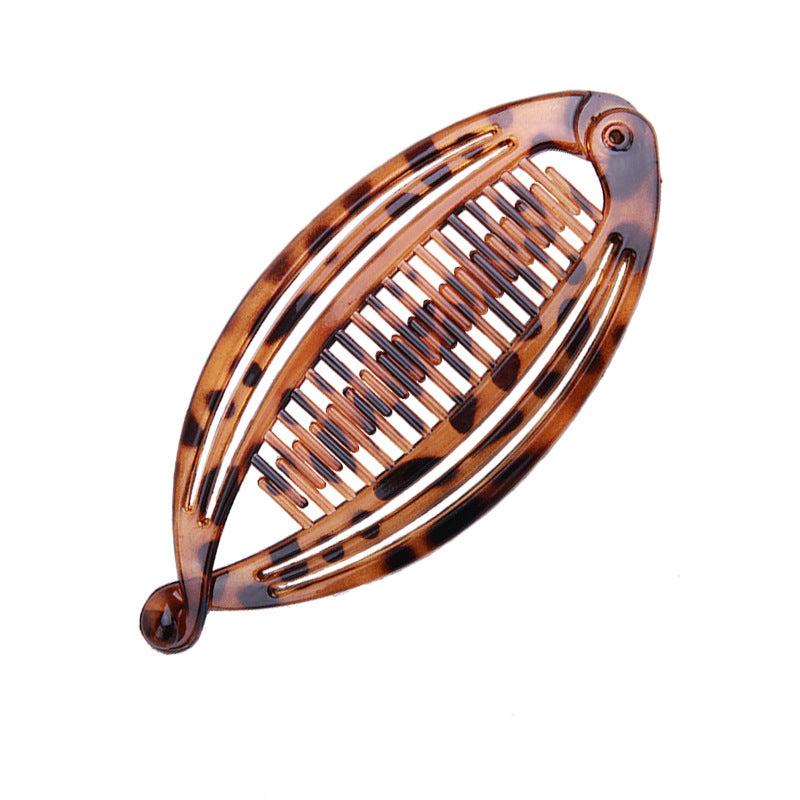 Large Spray Paint Bright Black Hawksbill Color Three Fish Hairpin