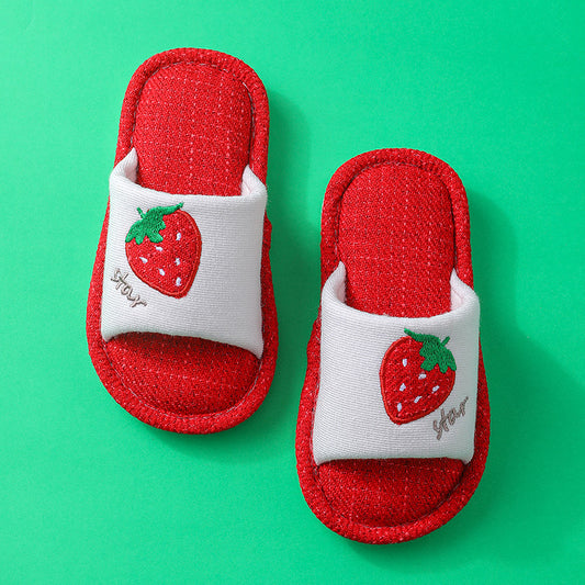 Children's linen slippers