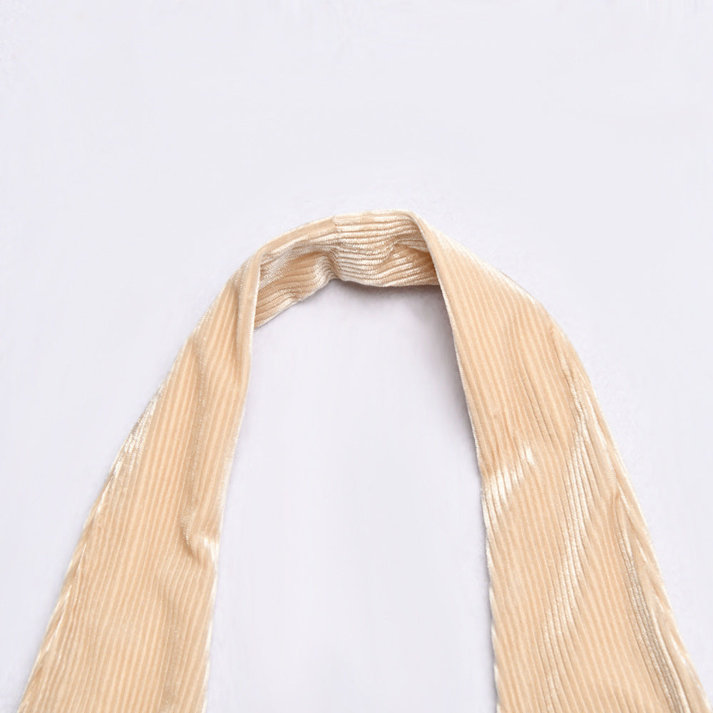 Sexy Halter Low Cut Letter Zipper Long Jumpsuit