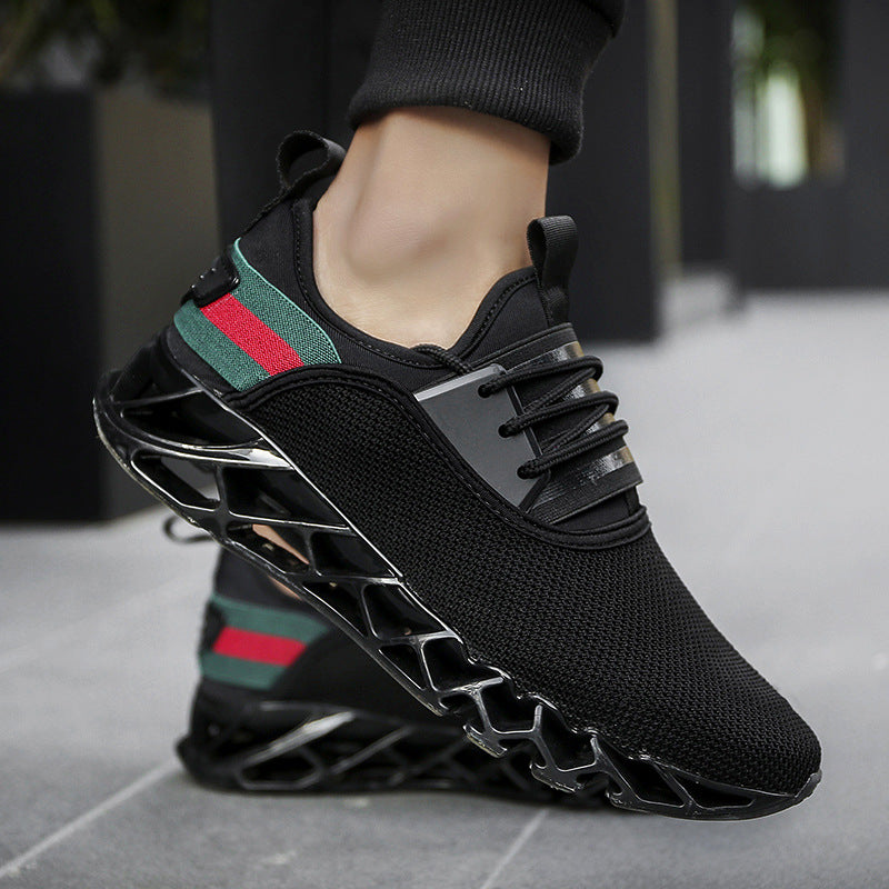 Outdoor Sport Men Running Shoes Black Gray Khaki Blade Cushioning Breathable Walking Shoes Gym Lightweight 2021 Trends Sneakers