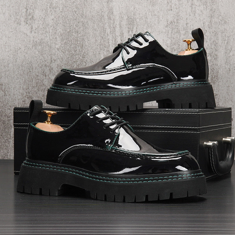 Men's Retro British Style Casual Shoes With Inner Heightening Thick Sole