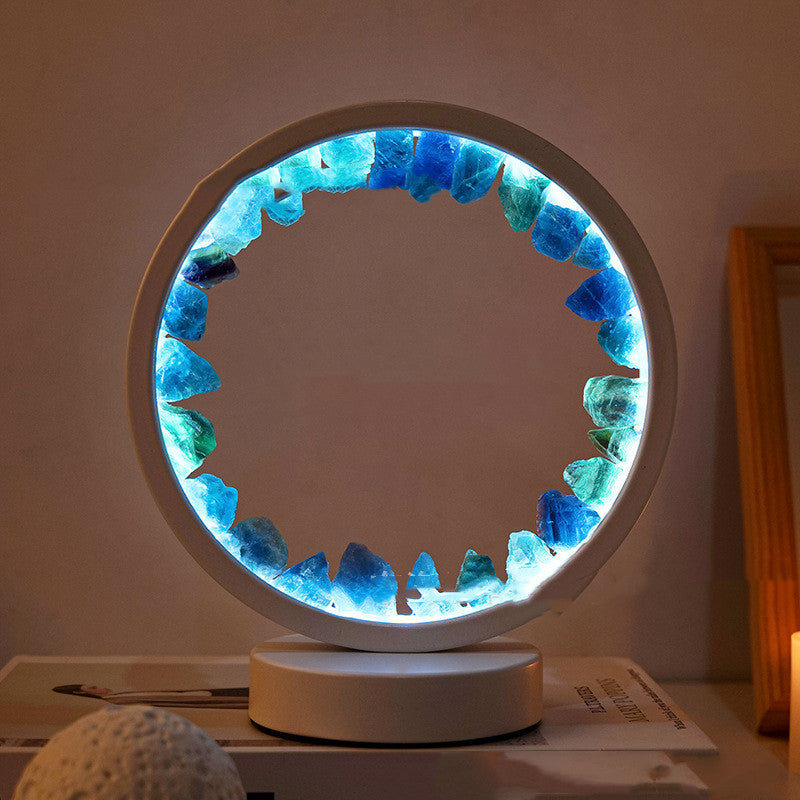 Natural Amethyst Flower Cluster Round Headboard