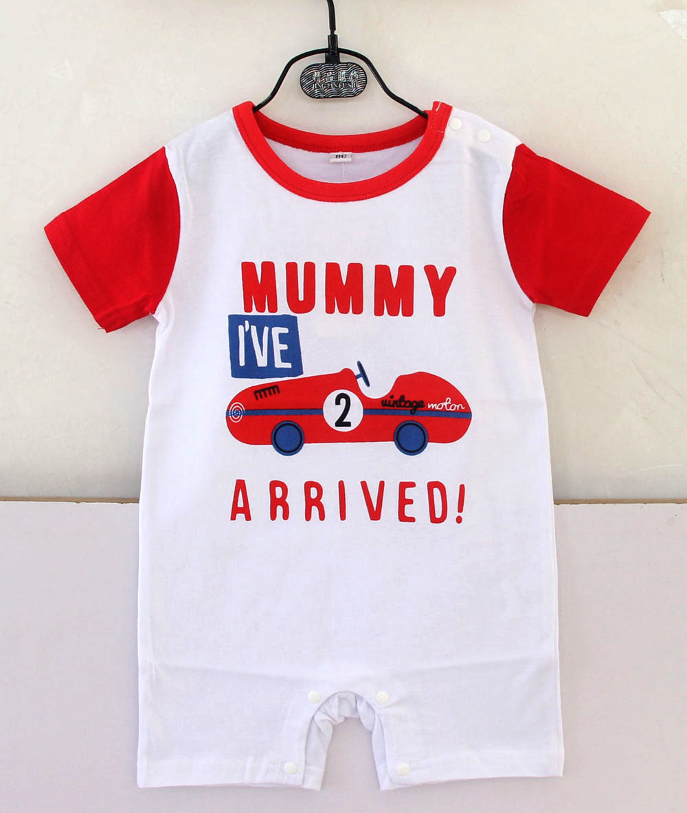 Summer baby short-sleeved clothes, printed thin style