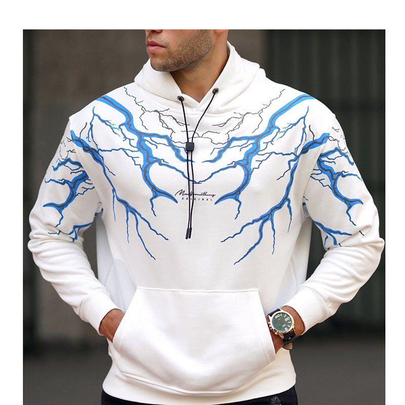 Hooded Fashion Printed Sweater Long-sleeved Casual Jacket Men