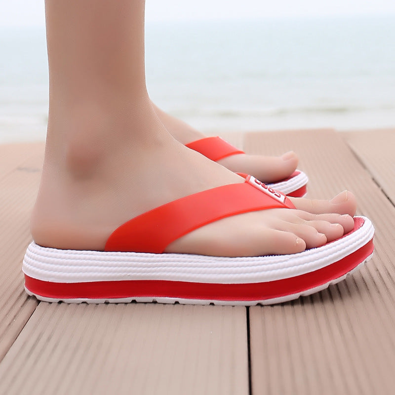 Decompression cushioning anti-skid beach increased flip flops