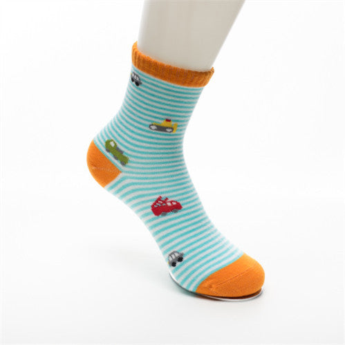 Striped Car Printing Children's Socks
