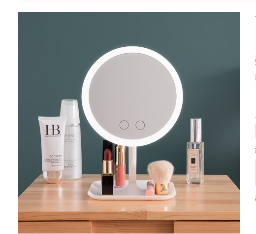 Makeup mirror with led table lamp