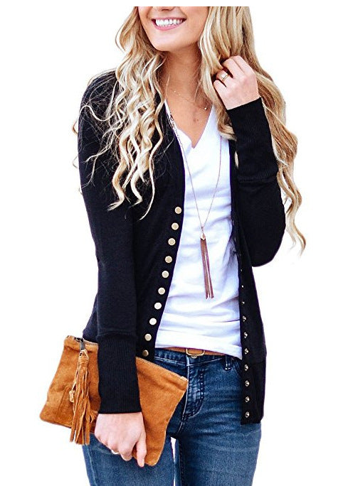 Long sleeve button cardigan top