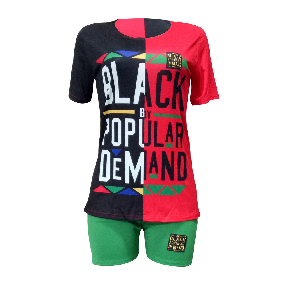 Letter printing fashion casual suit